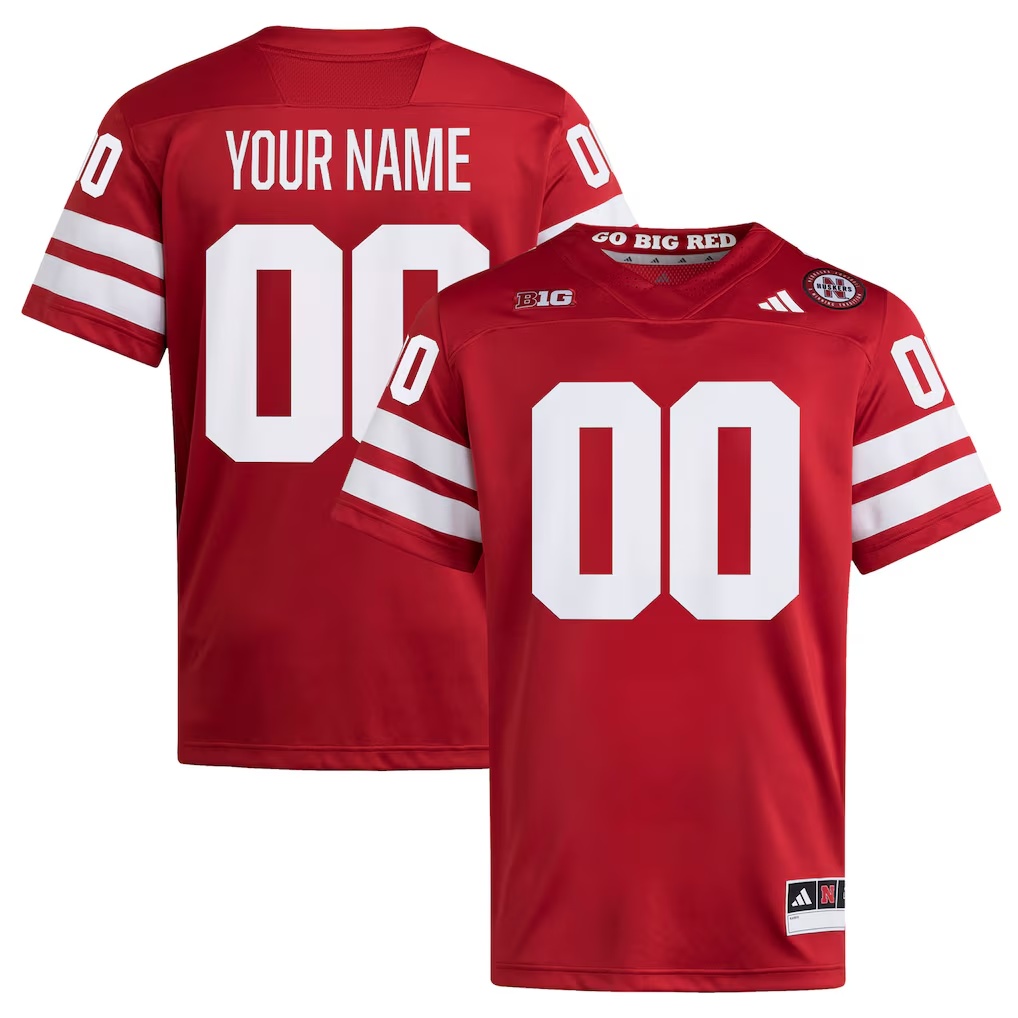 Nebraska Huskers adidas Custom Home Premier Football Jersey - Scarlet