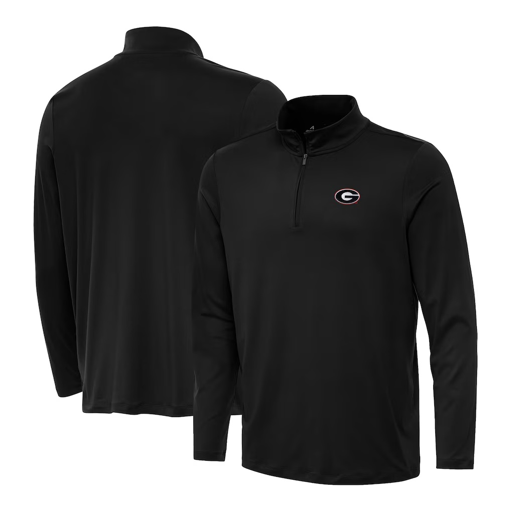 Georgia Bulldogs Antigua Reprocess Quarter-Zip Top - Black