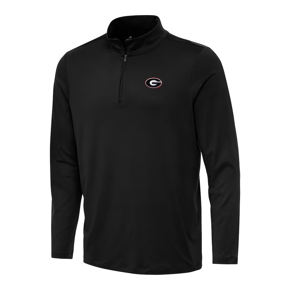 Georgia Bulldogs Antigua Reprocess Quarter-Zip Top - Black