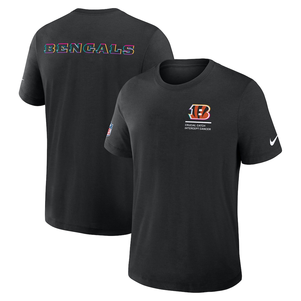 Cincinnati Bengals Nike 2025 NFL Crucial Catch Tri-Blend Dri-FIT T-Shirt - Black