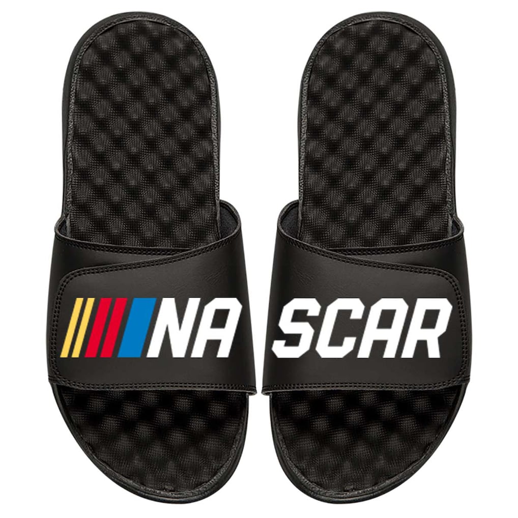 ISlide NASCAR Split Logo Slide Sandals - Black