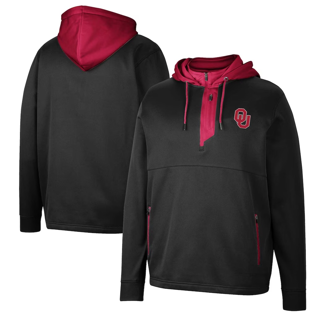 Oklahoma Sooners Colosseum Luge 3.0 Quarter-Zip Hoodie - Black