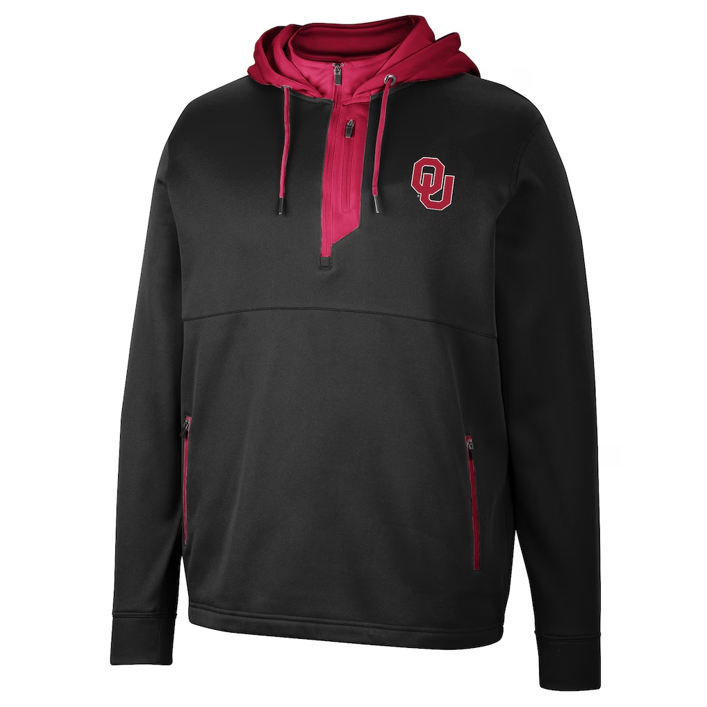 Oklahoma Sooners Colosseum Luge 3.0 Quarter-Zip Hoodie - Black