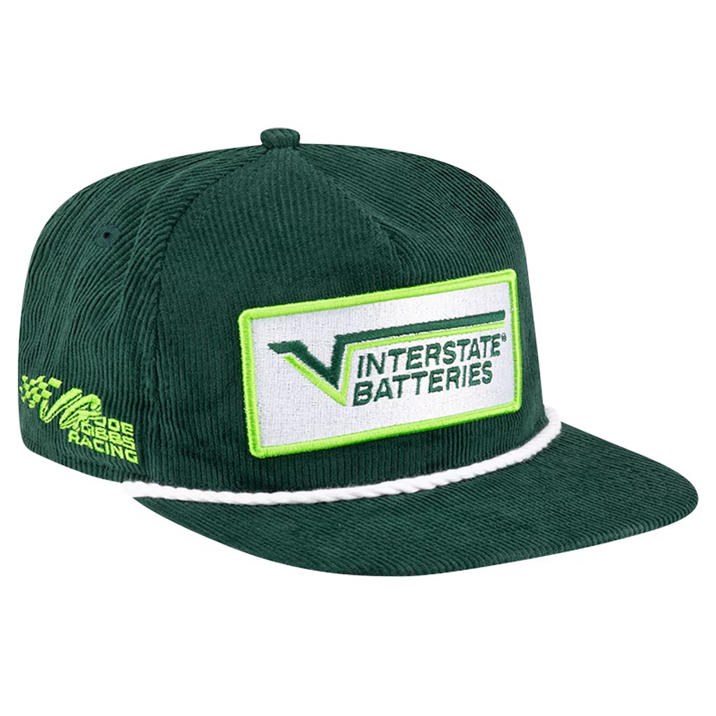 Joe Gibbs Racing New Era Interstate Batteries Retro Cord Golfer Adjustable Hat - Green