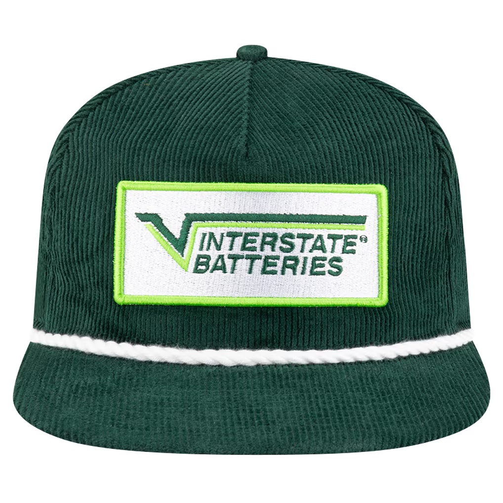 Joe Gibbs Racing New Era Interstate Batteries Retro Cord Golfer Adjustable Hat - Green