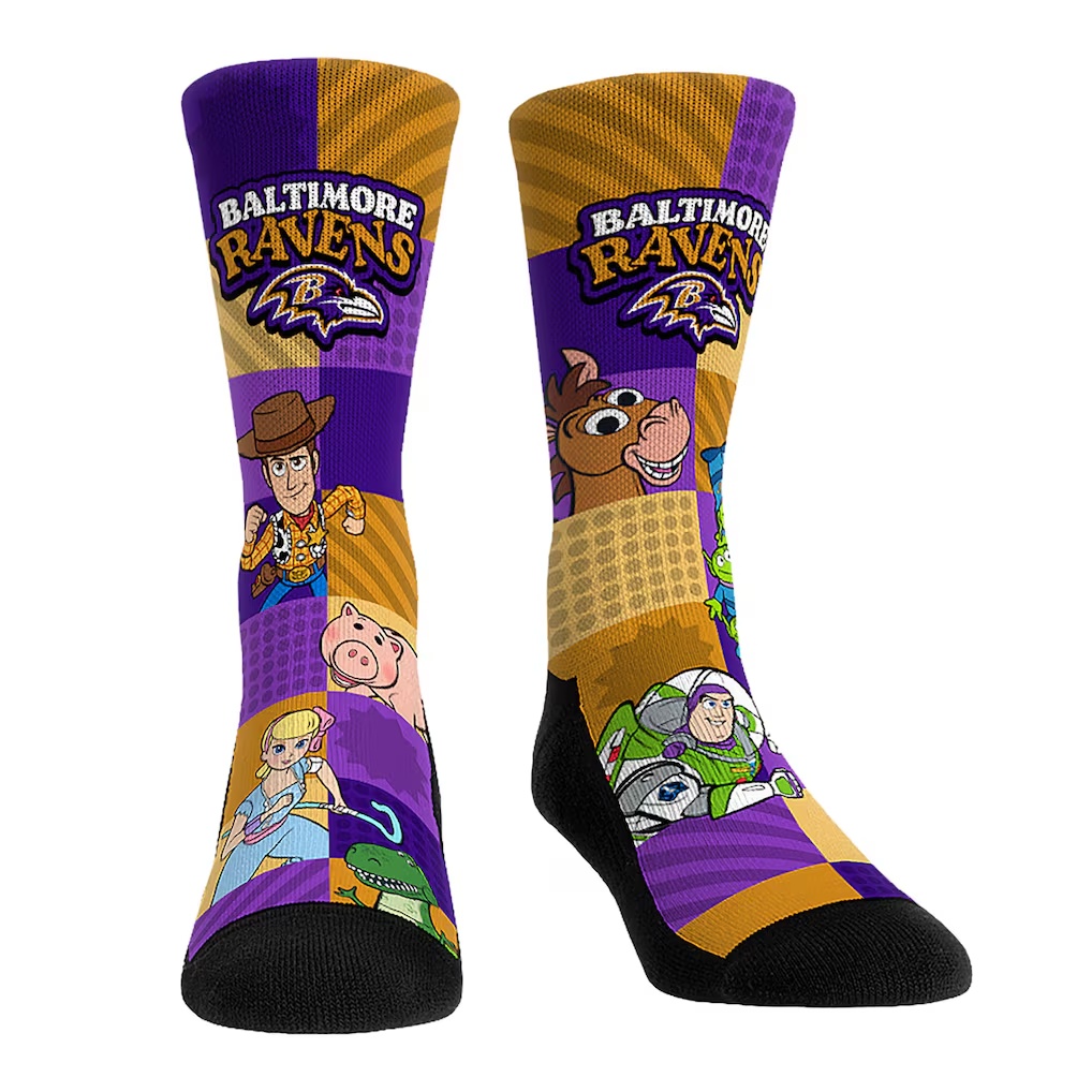 Baltimore Ravens Rock Em Socks Unisex Toy Story 3-Pack Crew Socks
