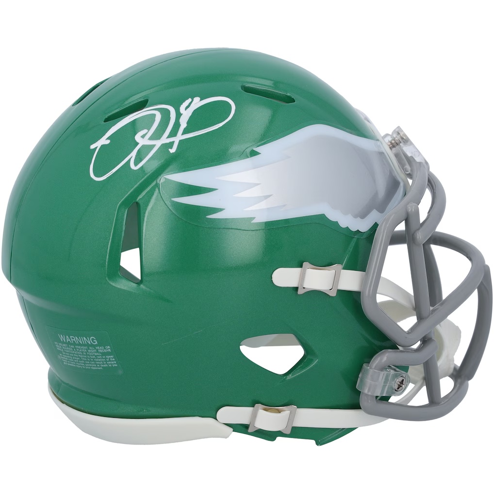 Jalen Hurts Philadelphia Eagles Autographed Fanatics Authentic Riddell Throwback Speed Mini Helmet