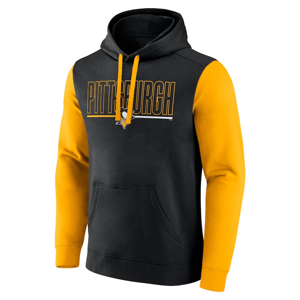 Pittsburgh Penguins Logo Athletic Deliver Fleece Pullover Hoodie - Black