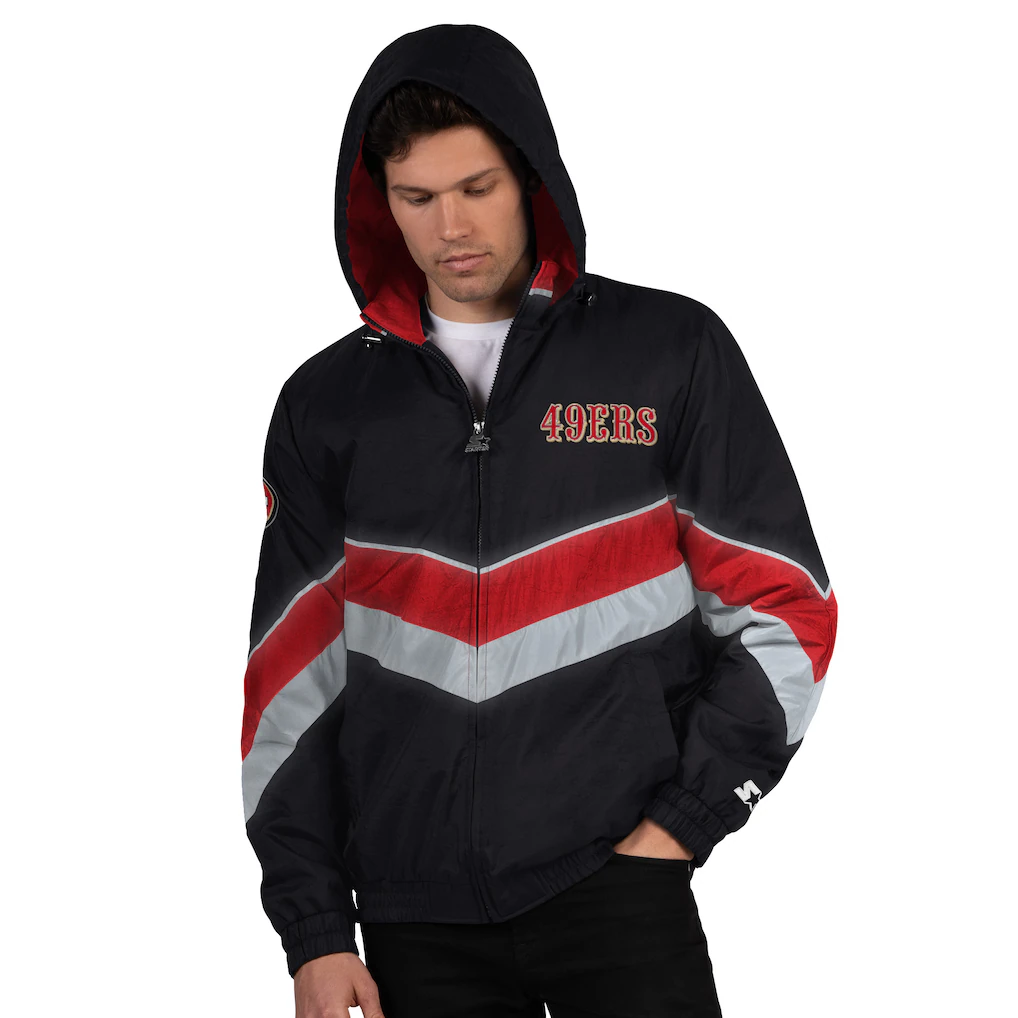San Francisco 49ers Starter Thursday Night Gridiron Full-Zip Jacket - Black/Scarlet