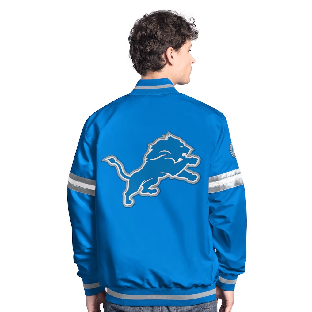 Detroit Lions Starter Scout Full-Snap Varsity Jacket - Blue