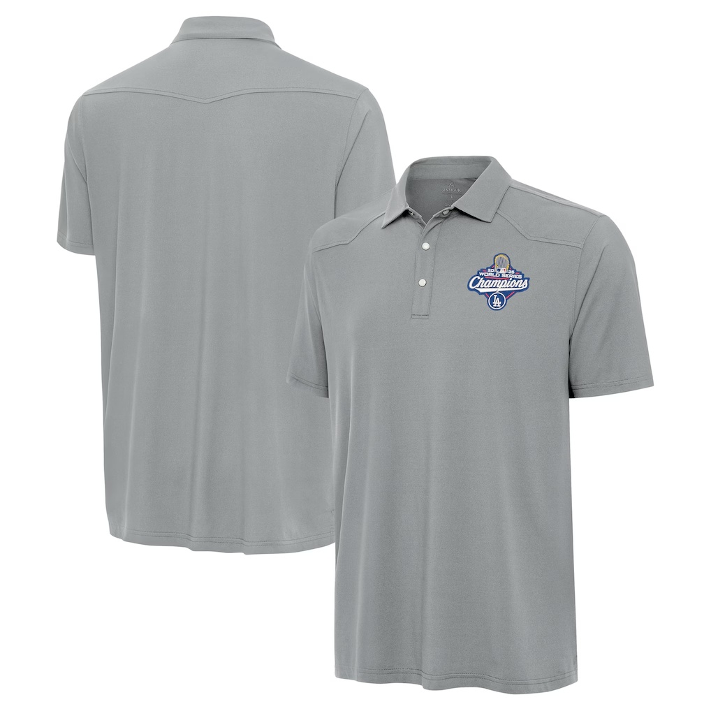 Los Angeles Dodgers Antigua 2025 World Series Champions Western Polo - Gray