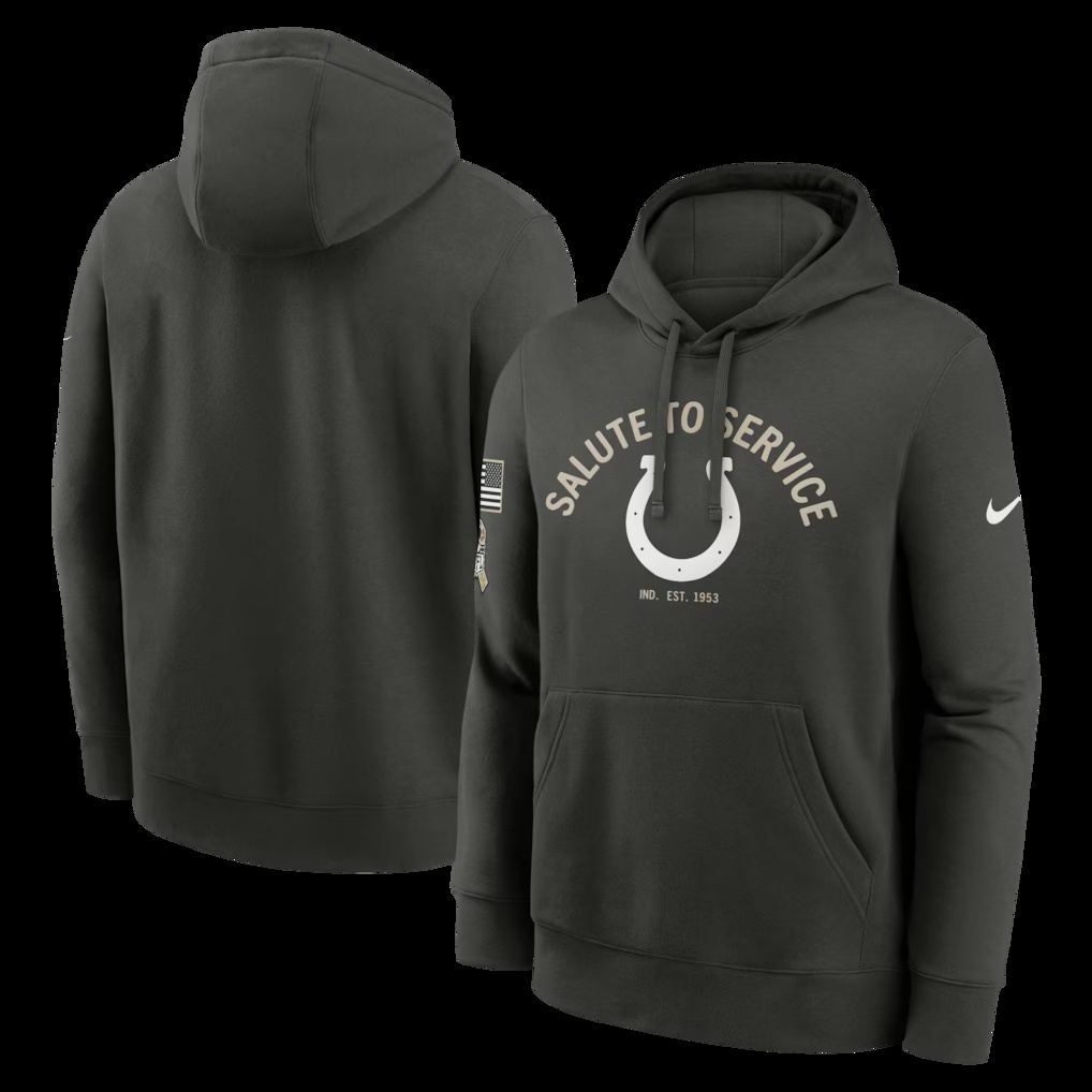 Indianapolis Colts Nike Salute To Service Club Fleece Hoodie - Olive