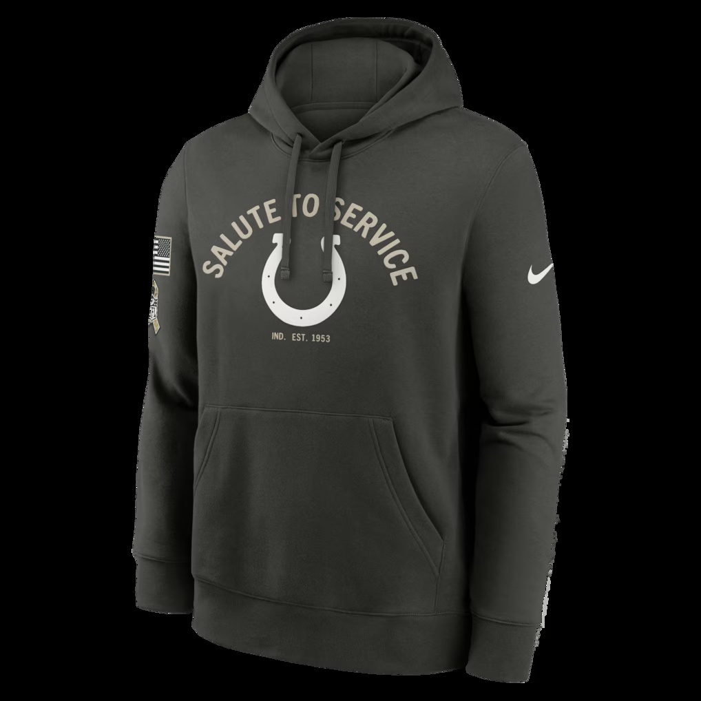 Indianapolis Colts Nike Salute To Service Club Fleece Hoodie - Olive