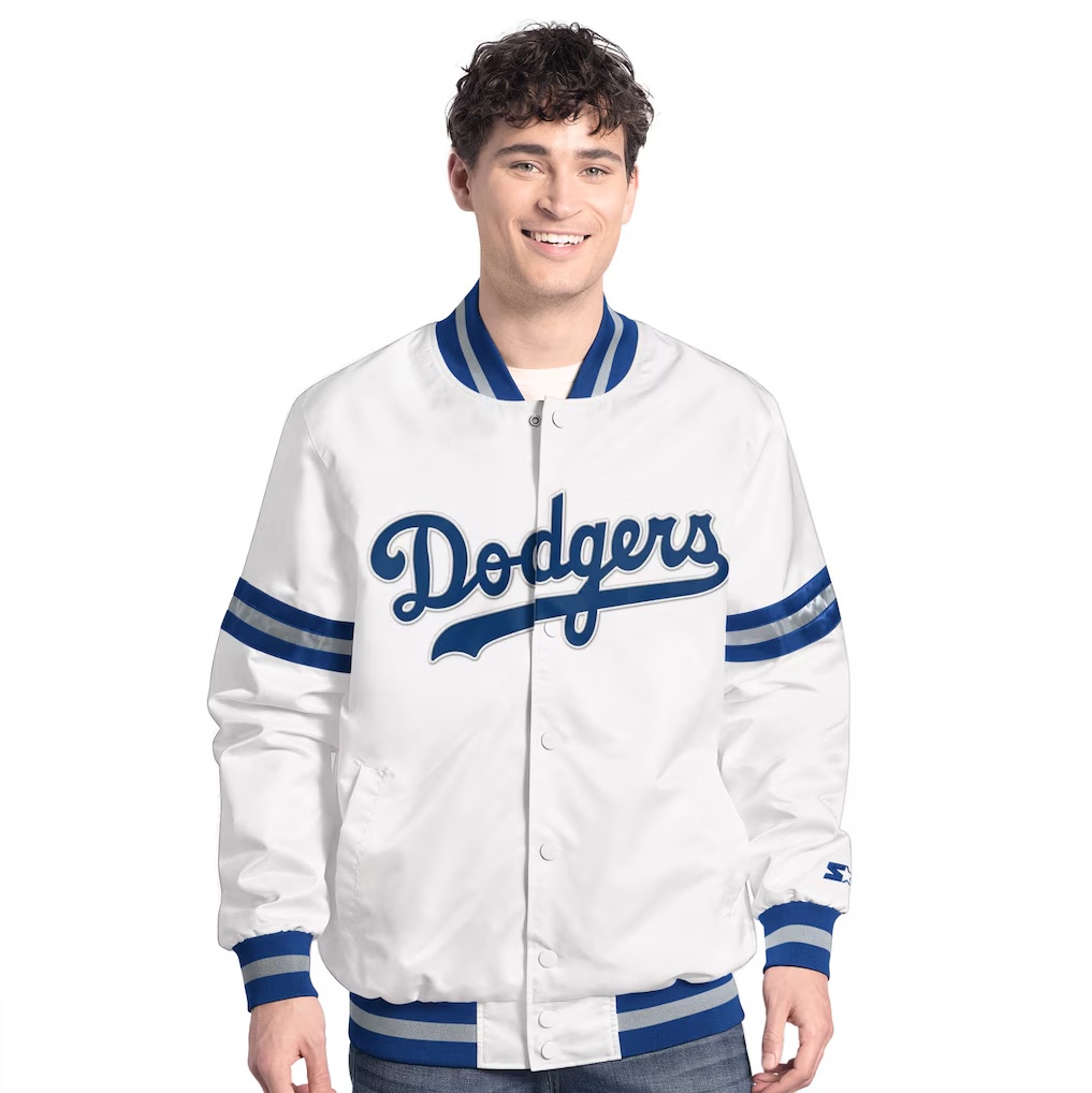 Los Angeles Dodgers Starter Cooperstown Scout Full-Snap Varsity Jacket - White