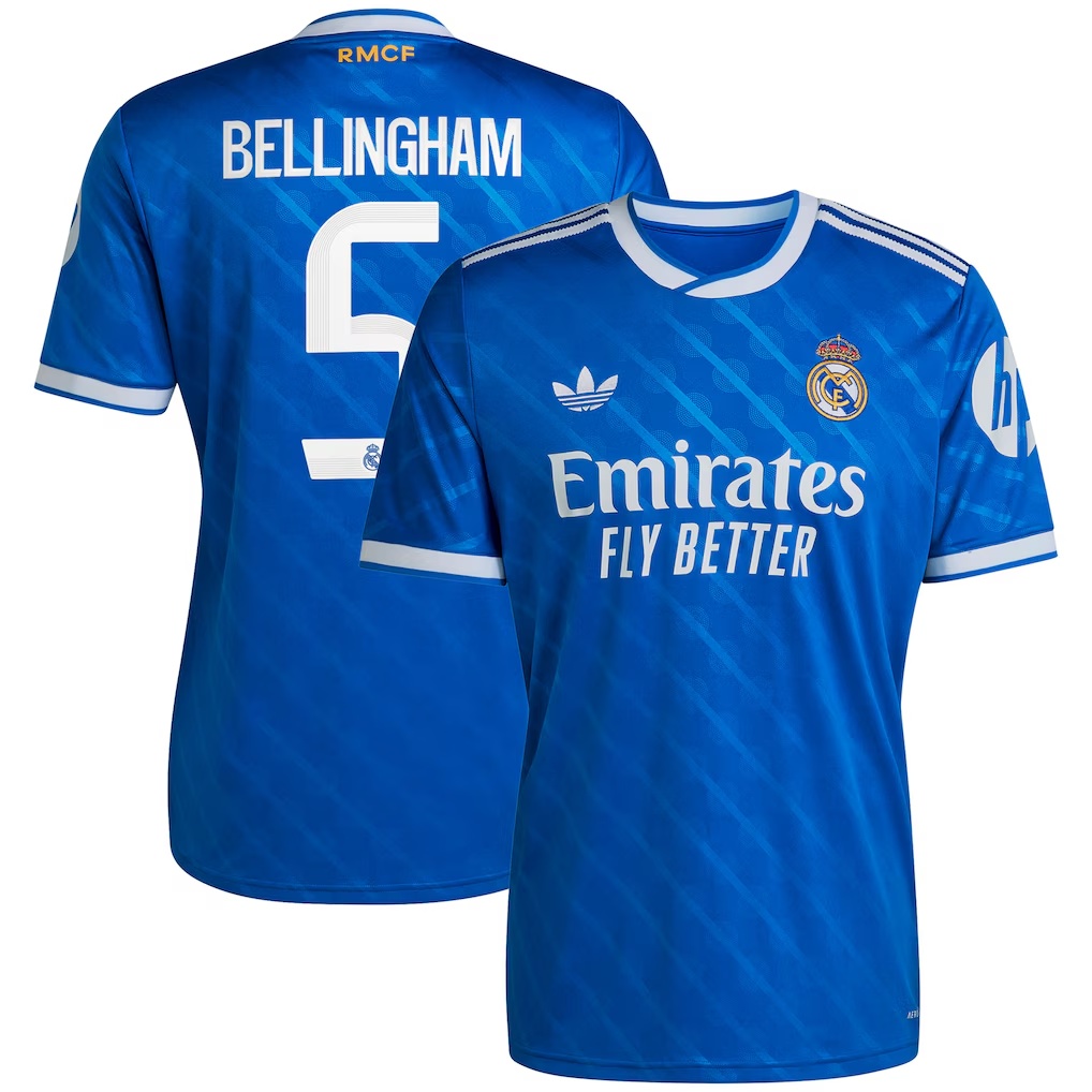 Jude Bellingham Real Madrid adidas 2025/26 Third Replica Player Jersey - Blue