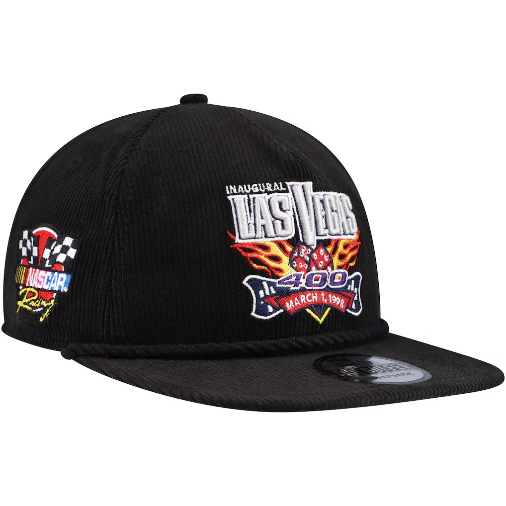 1998 Las Vegas 400 New Era Retro Cord Golfer Adjustable Hat - Black