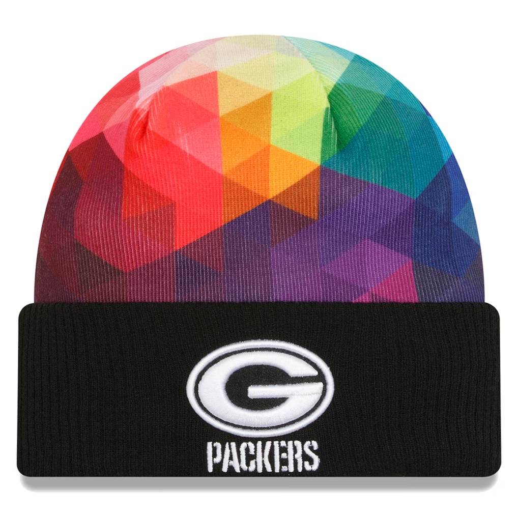 Green Bay Packers New Era 2023 NFL Crucial Catch Cuffed Knit Hat - Black