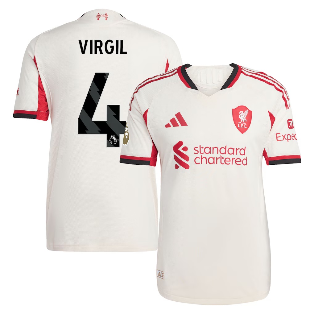 Virgil van Dijk Liverpool adidas 2025/26 Away Authentic Player Jersey - White