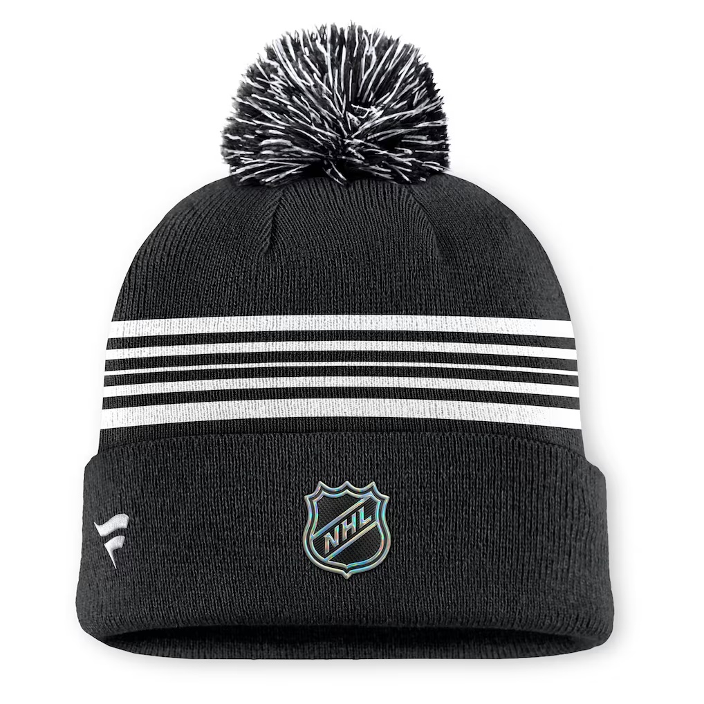 New Jersey Devils Fanatics Authentic Pro Alt Jersey Cuffed Knit Hat with Pom - Black