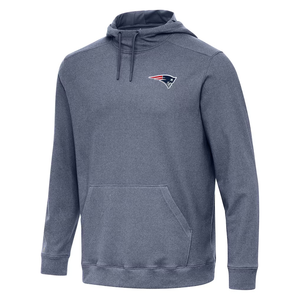 New England Patriots Antigua Cloud Pullover Hoodie - Heather Navy