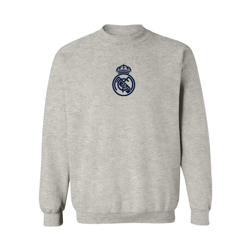 Real Madrid Vive La Fete Women's Color Badge Pullover Sweatshirt - Heather Gray