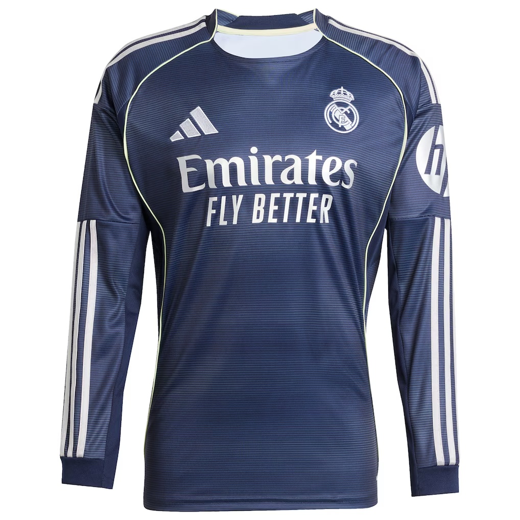 Real Madrid adidas 2025/26 Home Long Sleeve Replica Jersey - Blue
