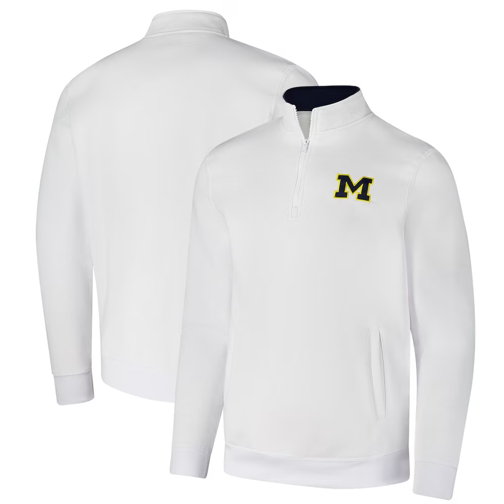 Michigan Wolverines Colosseum Tortugas Quarter-Zip Sweatshirt - White