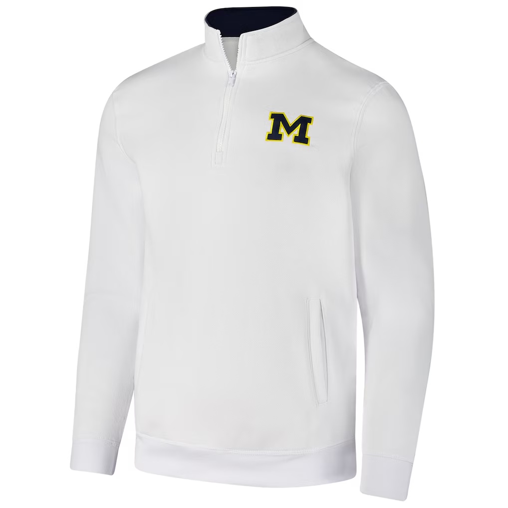 Michigan Wolverines Colosseum Tortugas Quarter-Zip Sweatshirt - White