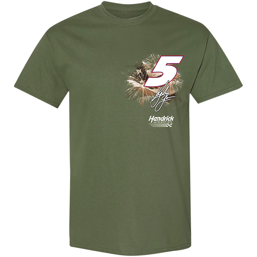 Kyle Larson Hendrick Motorsports Team Collection HendrickCars.com Military Car T-Shirt - Olive
