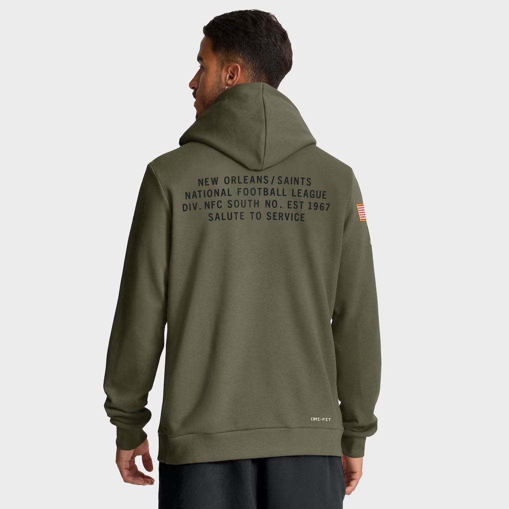 5618-New-Orleans-Saints-Nike-2025-Salute-to-Service-Sideline-Standard-Issue-Dri-FIT-Hoodie-Olive-2.jpg New Orleans Saints Nike 2025 Salute to Service Sideline Standard Issue Dri-FIT Hoodie - Olive