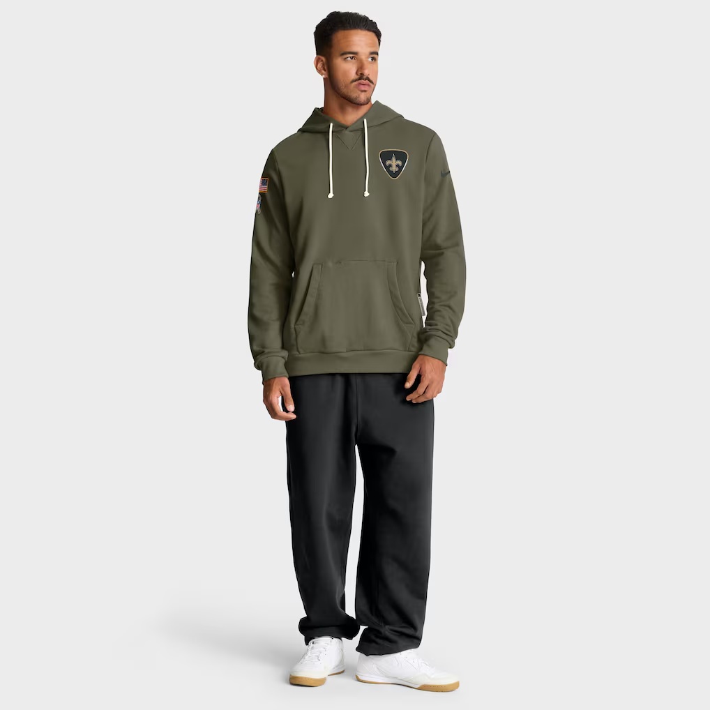 5618-New-Orleans-Saints-Nike-2025-Salute-to-Service-Sideline-Standard-Issue-Dri-FIT-Hoodie-Olive-3.jpg New Orleans Saints Nike 2025 Salute to Service Sideline Standard Issue Dri-FIT Hoodie - Olive