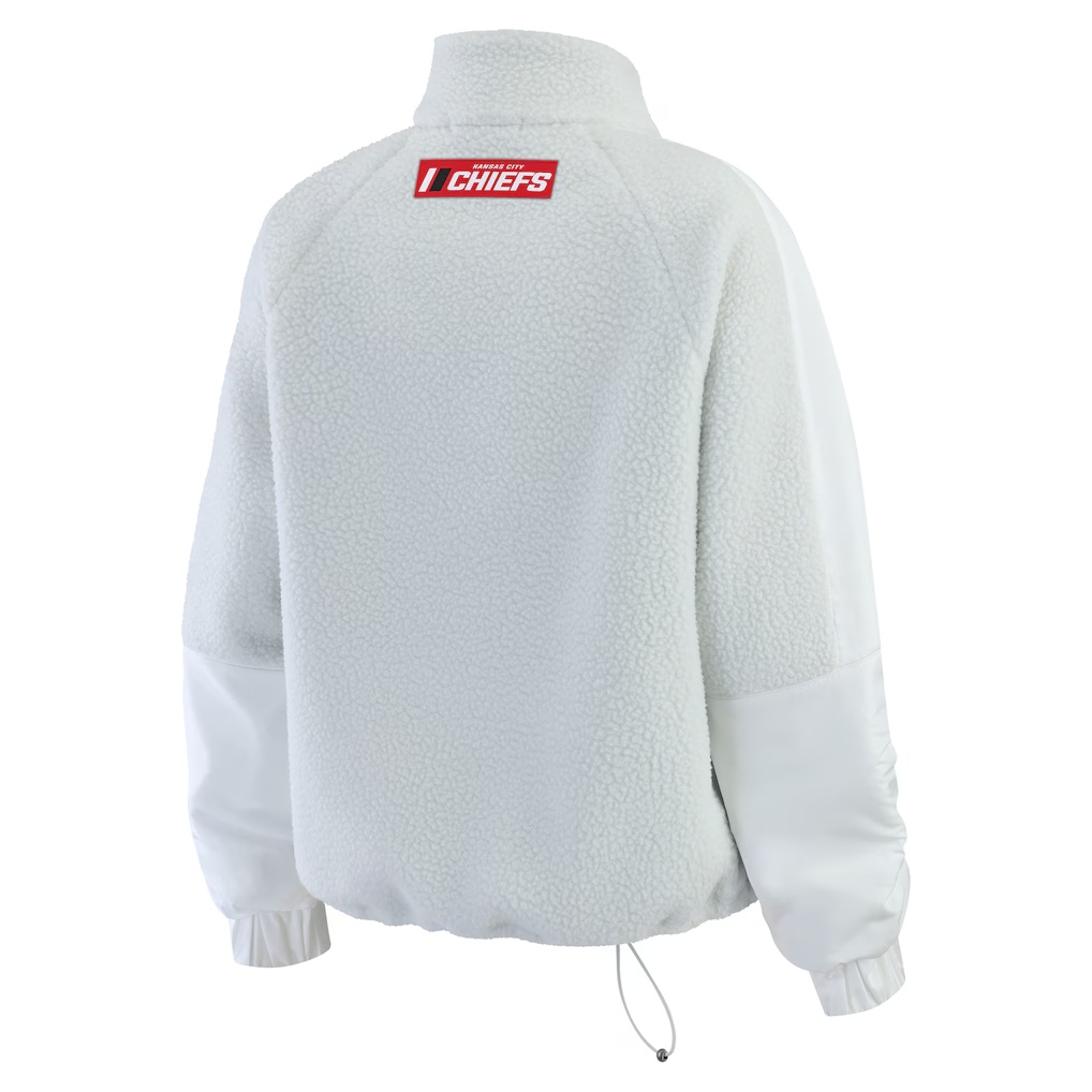 5630-Kansas-City-Chiefs-WEAR-by-Erin-Andrews-Women-s-Polar-Fleece-Half-Zip-Jacket-White-3.jpg Kansas City Chiefs WEAR by Erin Andrews Women's Polar Fleece Half-Zip Jacket - White