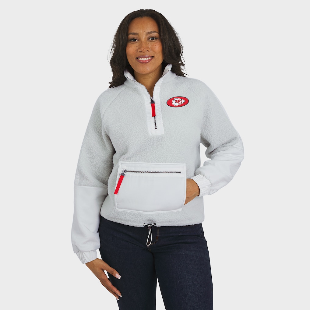 5630-Kansas-City-Chiefs-WEAR-by-Erin-Andrews-Women-s-Polar-Fleece-Half-Zip-Jacket-White-4.jpg Kansas City Chiefs WEAR by Erin Andrews Women's Polar Fleece Half-Zip Jacket - White