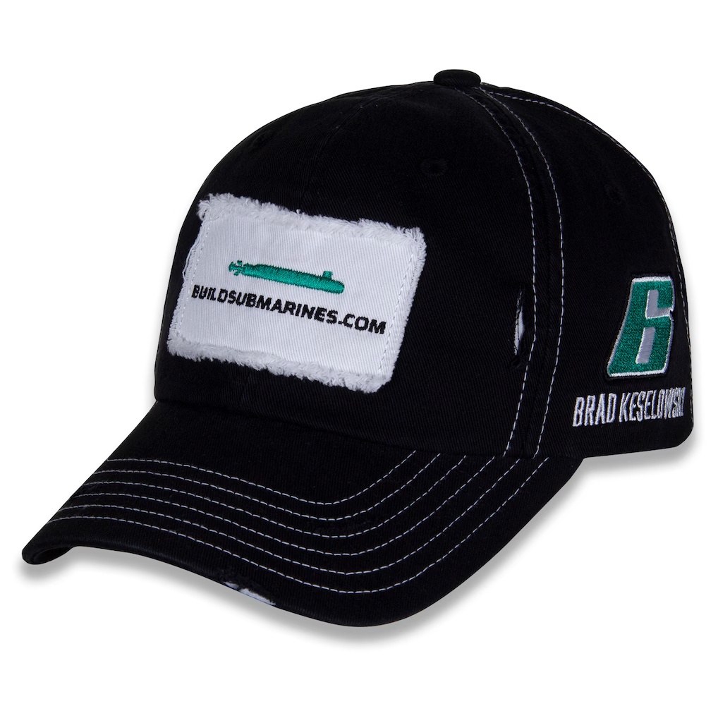 Brad Keselowski Checkered Flag Sports BuildSubmarines.com Vintage Patch Adjustable Hat - Black
