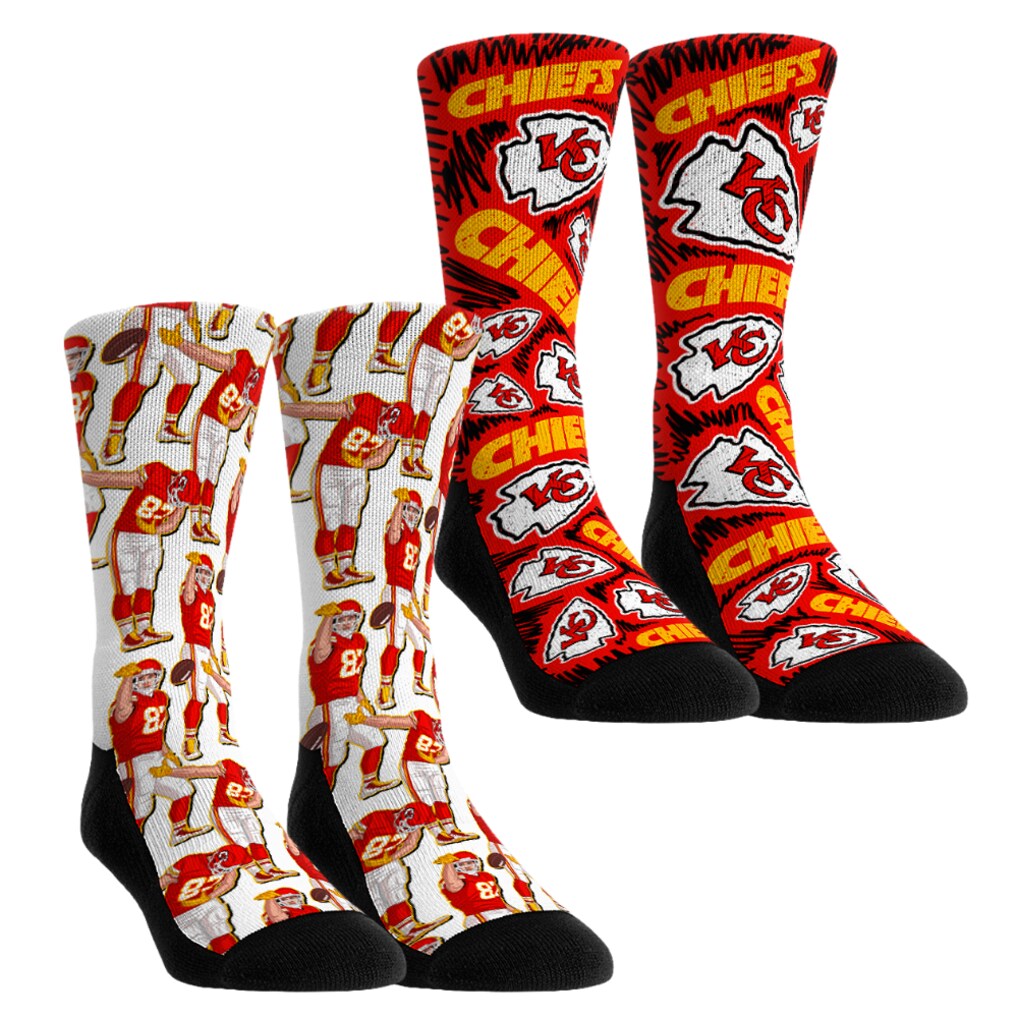 Travis Kelce Kansas City Chiefs Rock Em Socks Youth 2-Pack No Look Pass Crew Socks Set