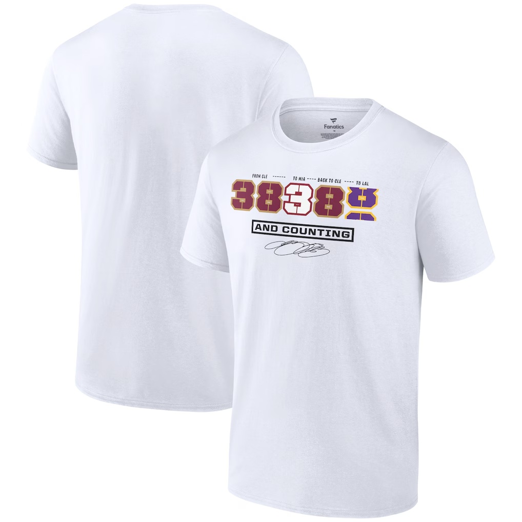 5657-LeBron-James-NBA-All-Time-Scoring-Record-Split-Points-T-Shirt-White-1.jpg LeBron James NBA All-Time Scoring Record Split Points T-Shirt - White