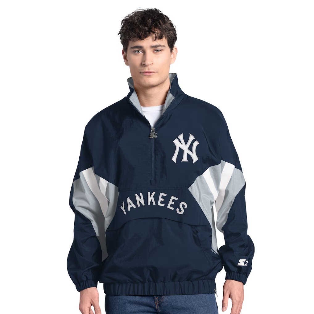 New York Yankees Starter Cooperstown Chief Half-Zip Pullover - Navy