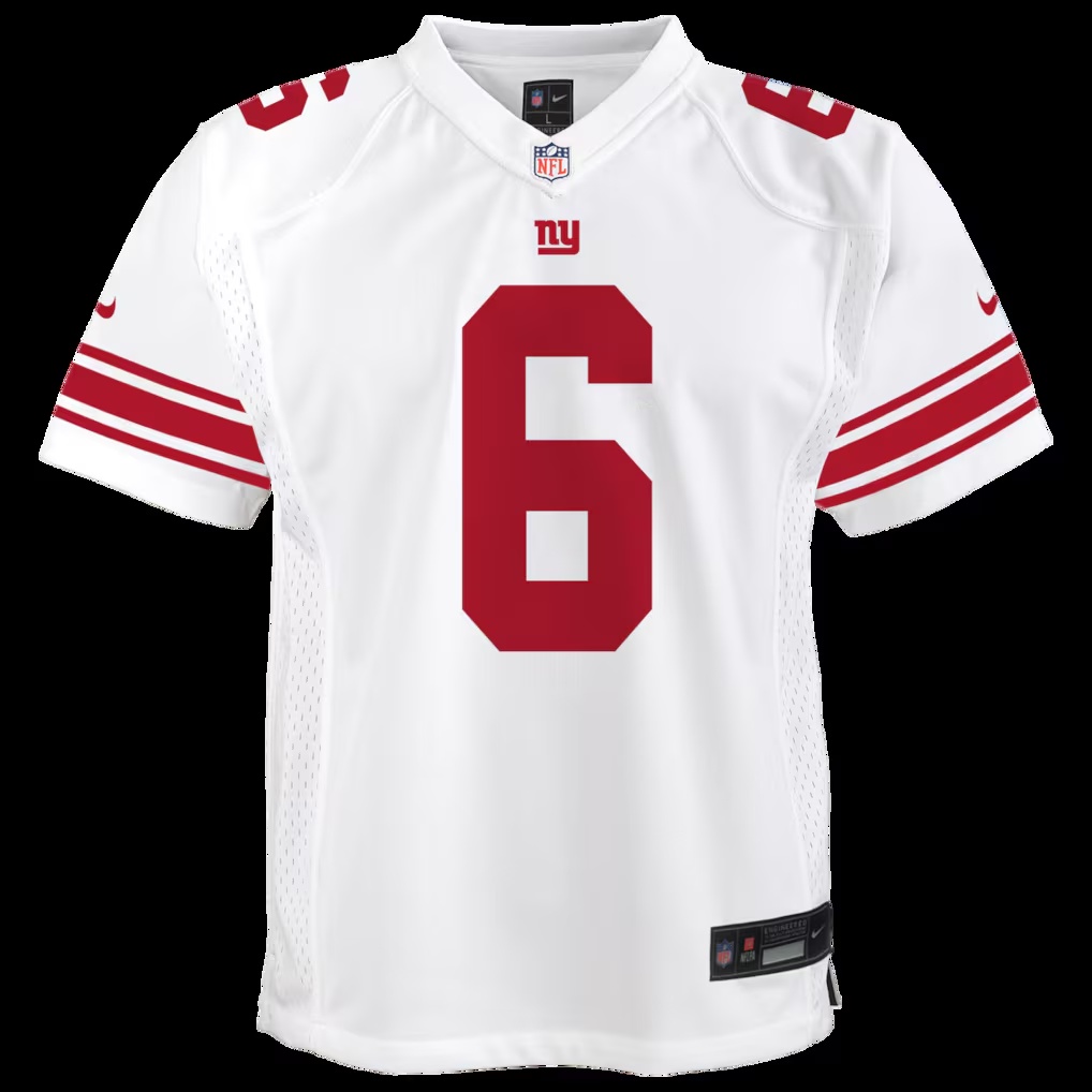 Jaxson Dart New York Giants Nike Youth Game Jersey - White
