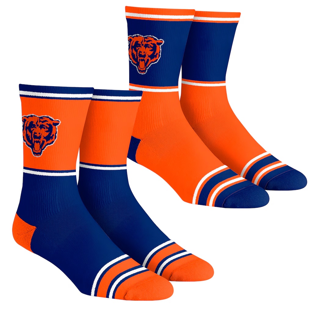 Chicago Bears Rock Em Socks Unisex 2-Pack Color Block Crew Socks Set