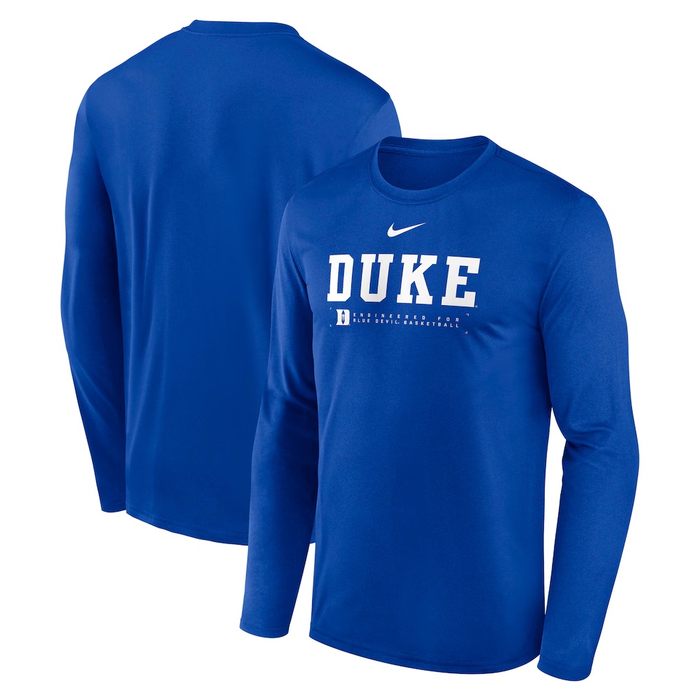 Duke Blue Devils Nike 2025 Courtside Basketball Shootaround Legend Dri-FIT Long Sleeve T-Shirt - Royal