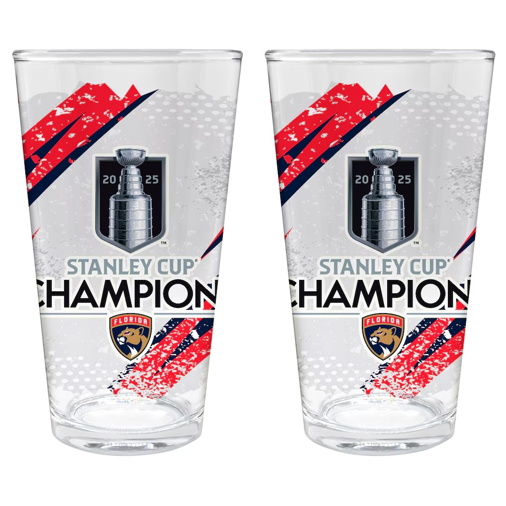 Florida Panthers 2025 Stanley Cup Champions 2-Piece 16oz. Pint Glass Set