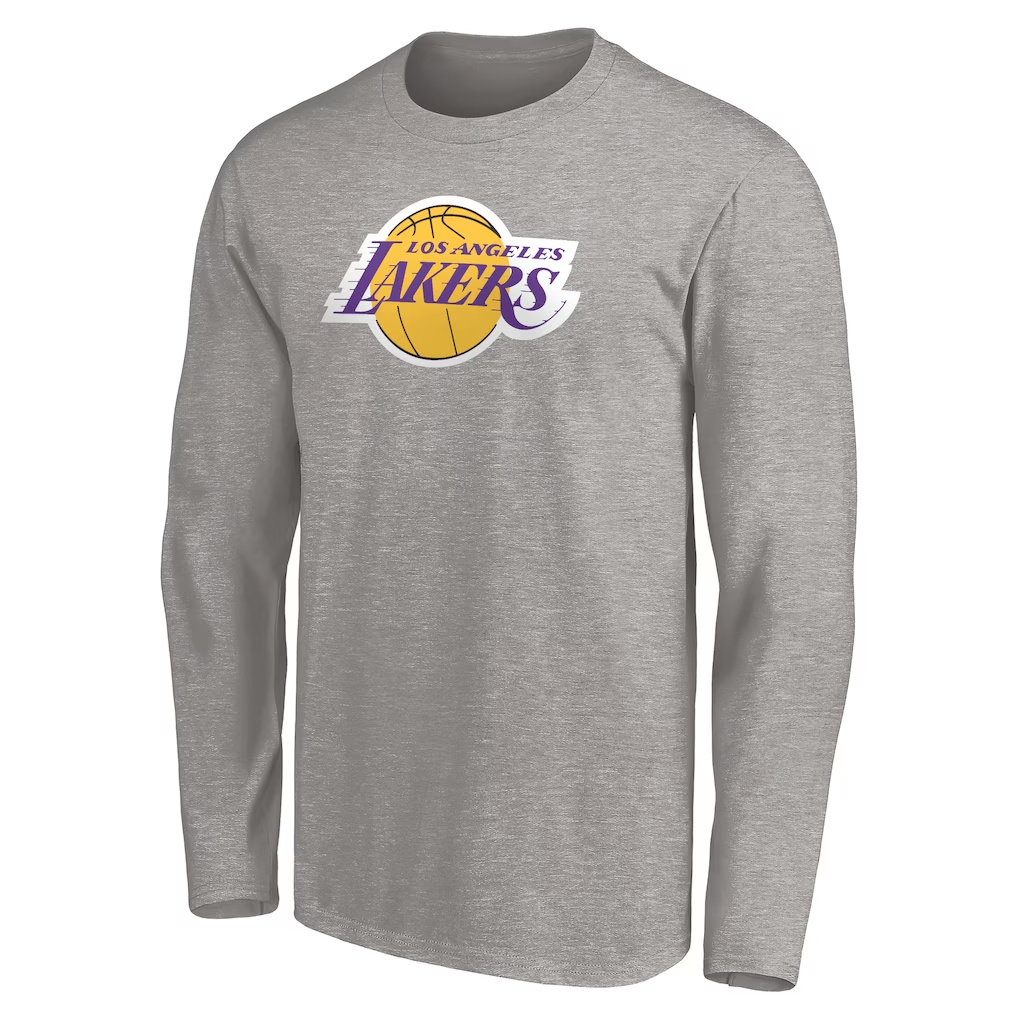 LeBron James Los Angeles Lakers #6 Playmaker Name & Number Long Sleeve T-Shirt - Heathered Gray