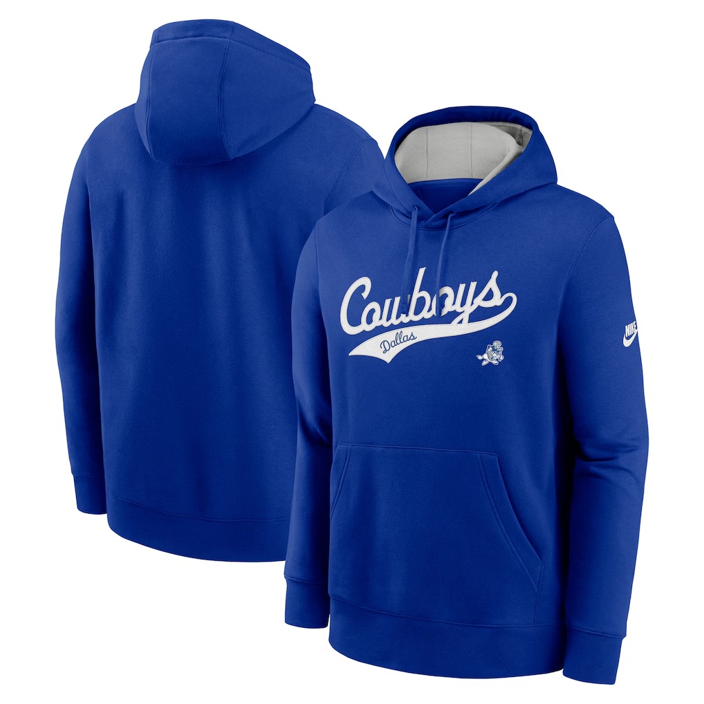Dallas Cowboys Nike Rewind Club Logo Pullover Hoodie - Royal