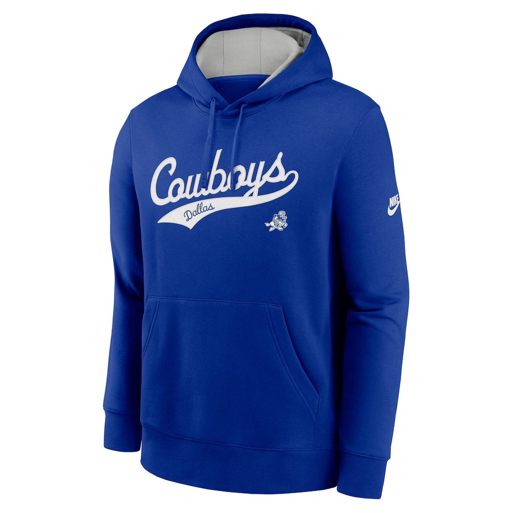 Dallas Cowboys Nike Rewind Club Logo Pullover Hoodie - Royal