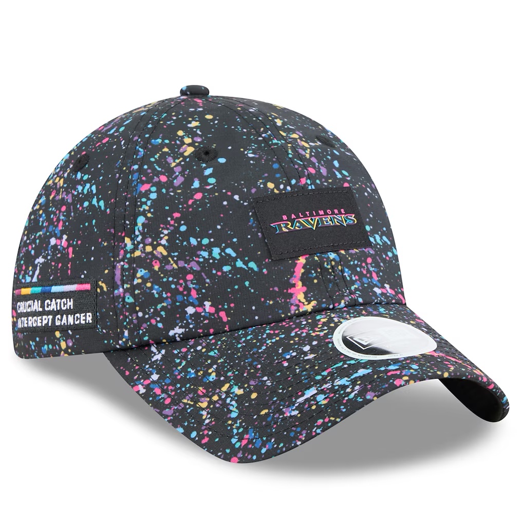 Baltimore Ravens New Era Women's 2025 NFL Crucial Catch Pony Tail Adjustable Hat - Black