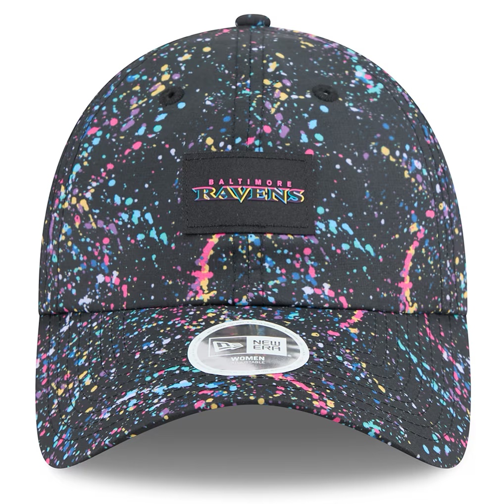 Baltimore Ravens New Era Women's 2025 NFL Crucial Catch Pony Tail Adjustable Hat - Black