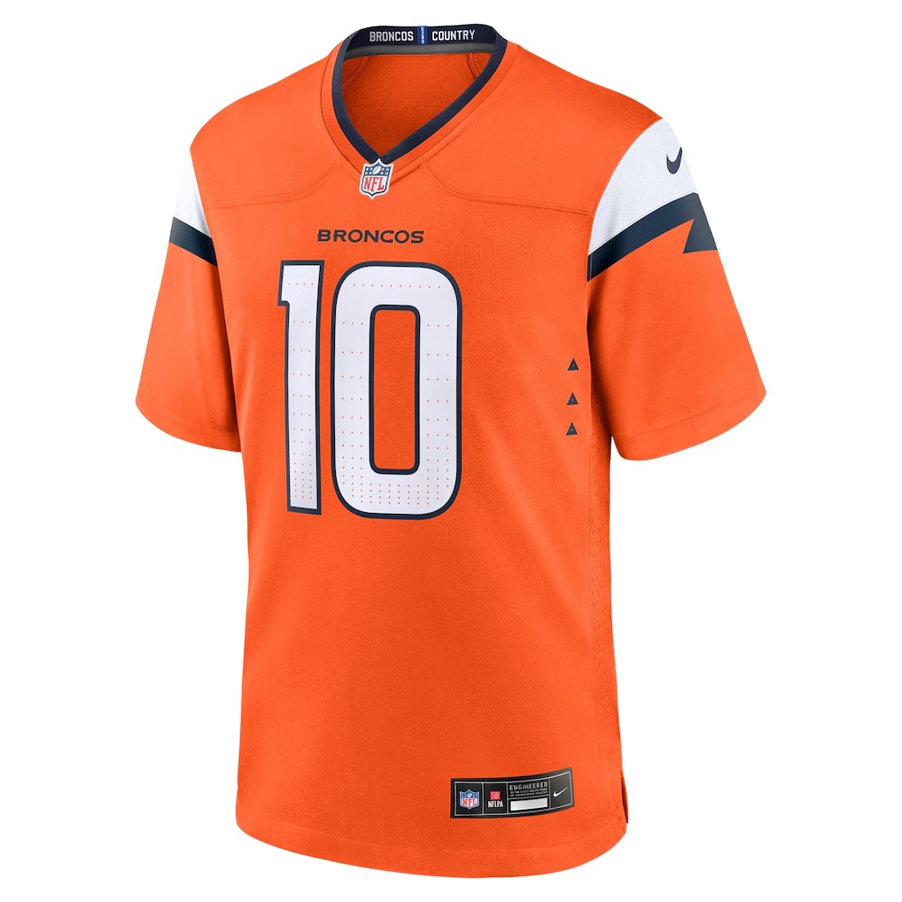 Bo Nix Denver Broncos Nike Youth Game Jersey - Orange