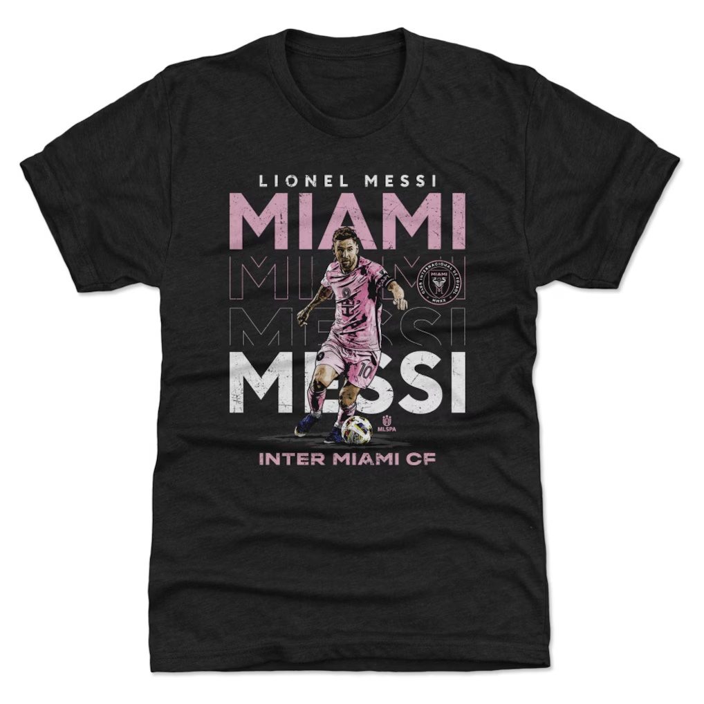Lionel Messi Inter Miami CF 500 Level Miami Premium Tri-Blend T-Shirt - Black