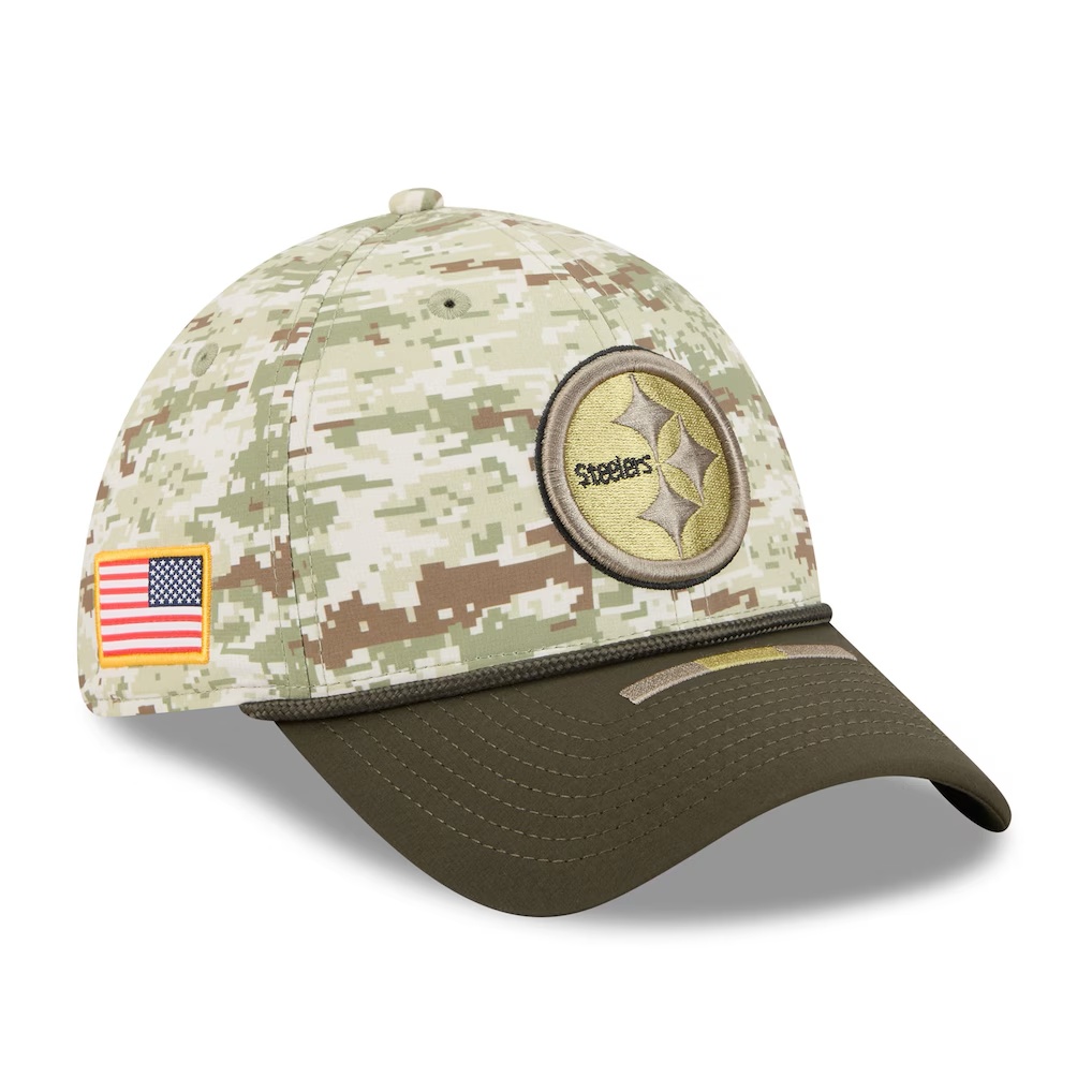 Pittsburgh Steelers New Era 2025 Salute to Service 39THIRTY Flex Hat - Camo