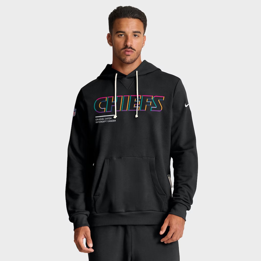 Kansas City Chiefs Nike Tall 2025 NFL Crucial Catch Sideline Standard Issue Dri-FIT Hoodie - Black